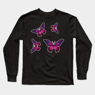 Colorful Butterfly , Cute Light Butterflies Gift Idea Long Sleeve T-Shirt